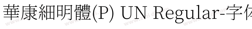 華康細明體(P) UN Regular字体转换